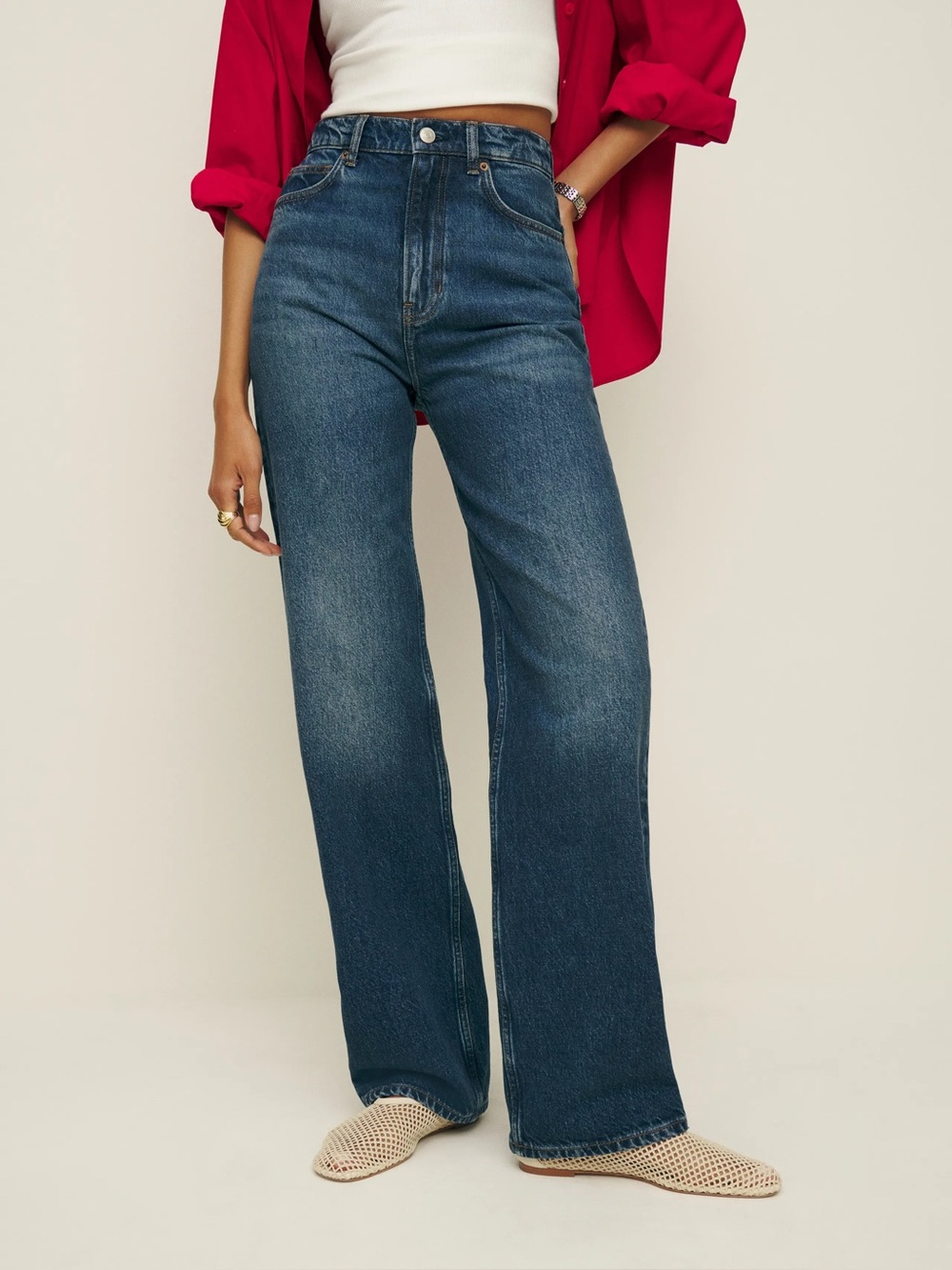 Reformation Cary high rise slouchy straight jeans